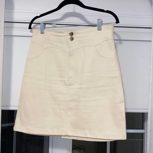 Mid length beige skirt from zara